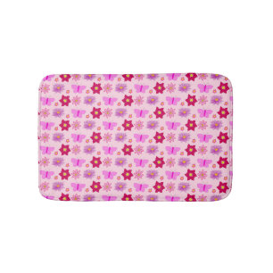 Tapis De Bain Papillons et fleurs roses pour bébé fille à motifs