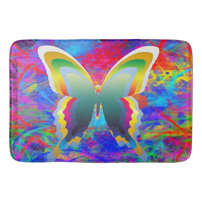 Tapis De Bain Papillons psychédéliques (Devant)
