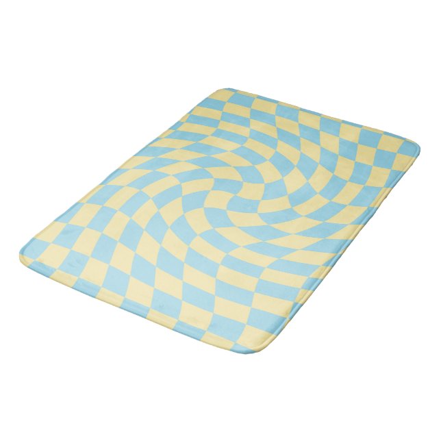 Tapis De Bain Pâque bleu rétro Pastel Warboard (Angle)