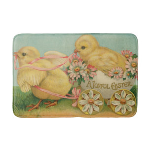 Tapis De Bain "Pâques joyeux" Carte postale vintage, vers 1915