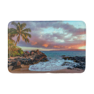 Tapis De Bain Paradis hawaïen tropical de plage sablonneuse de