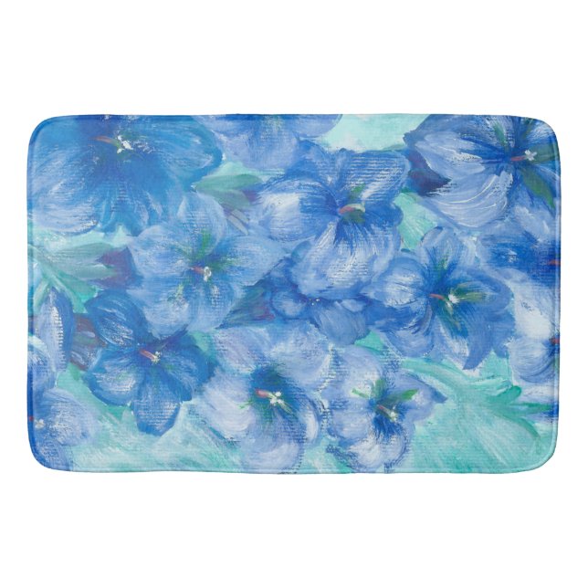 Tapis De Bain Parfum Fleur sauvage de la montagne Gentienne bleu (Devant)