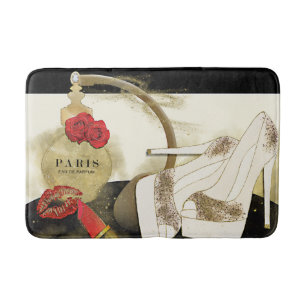 Tapis De Bain Paris Parfum Parfum Roses Talons & Rouge à Lèvres