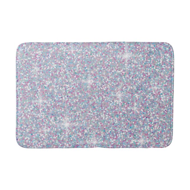 Tapis De Bain parties scintillant blanche irisée (Devant)