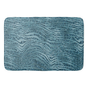 Tapis De Bain Parties scintillant bleu Turquoise turquoise Zebra