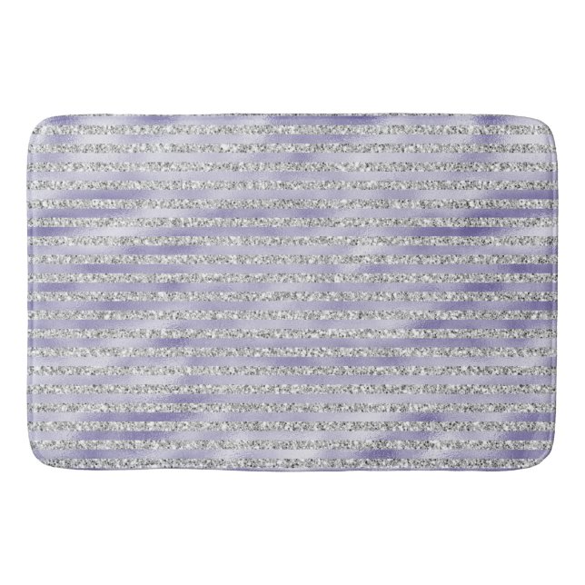 Tapis De Bain Parties scintillant brillante mauve d'argent (Devant)