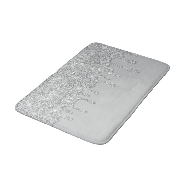Tapis De Bain Parties scintillant de bain à goutte d'argent (Angle)