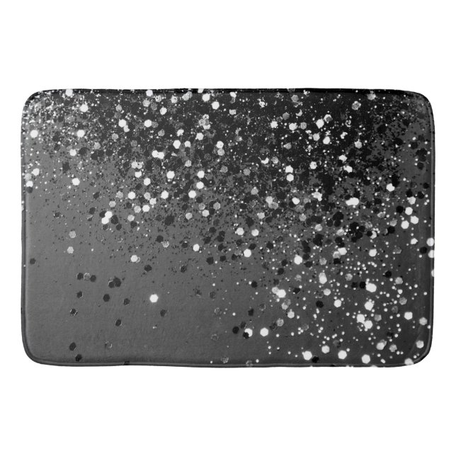 Tapis De Bain Parties scintillant de la Dame noire gris foncé #1 (Devant)