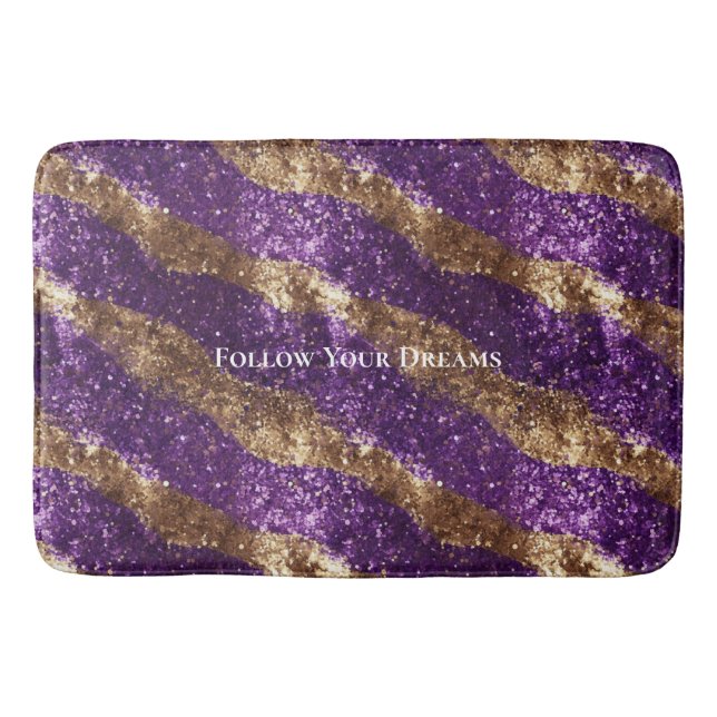Tapis De Bain Parties scintillant d'étincelle d'or pourpre (Devant)