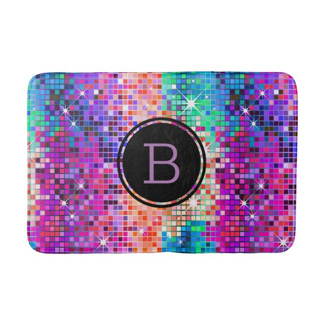 Tapis De Bain Parties scintillant disco colorée (Devant)