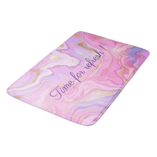 Tapis De Bain Parties scintillant en marbre de luxe Pink Purple 