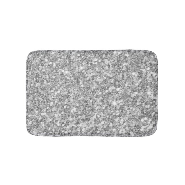 Tapis De Bain Parties scintillant Gris Et Blanche (Devant)