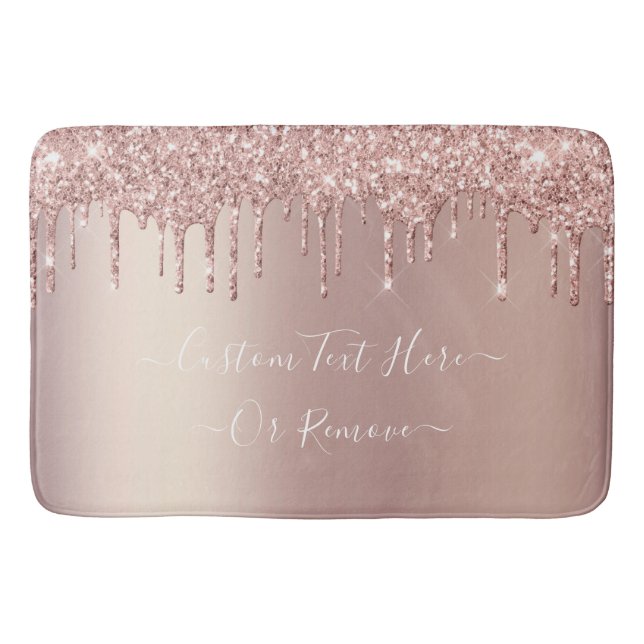 Tapis De Bain Parties scintillant rose Gold Blush - Votre texte (Devant)
