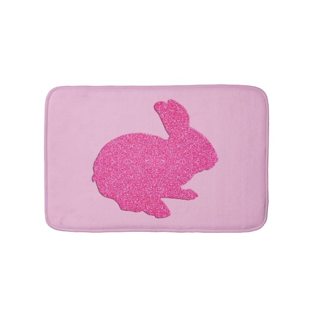 Tapis De Bain Parties scintillant rose Silhouette Lapin Lapin Ra (Devant)
