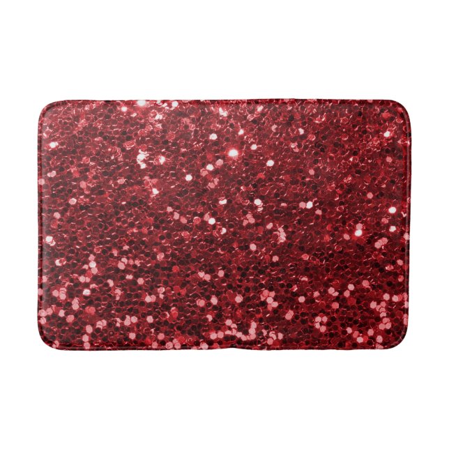 Tapis De Bain Parties scintillantes rouges de Faux (Devant)