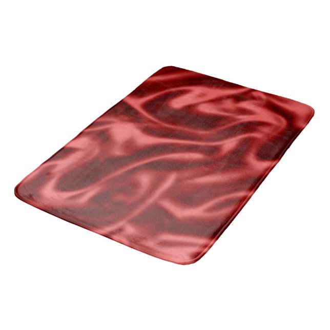 Tapis De Bain Passion Rouge Romantique Faux Satin (Angle)