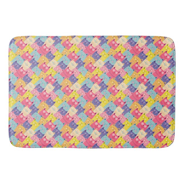 Tapis De Bain Pastel Chats Art Douche Rideaux - Chambre Poudre C (Devant)