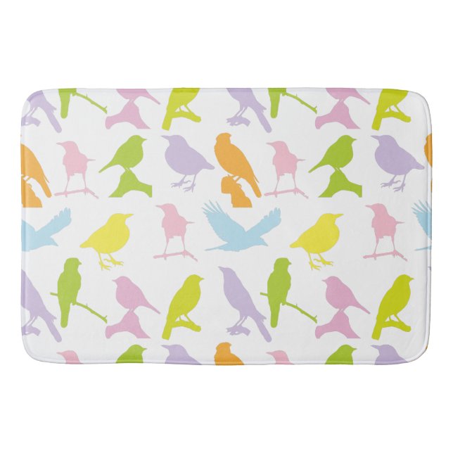 Tapis De Bain Pastel Coloured Variété d'oiseaux Motif (Devant)