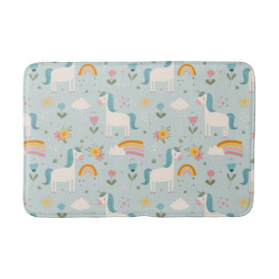 Tapis De Bain Pastel mignon Rainbow Unicorn Motif