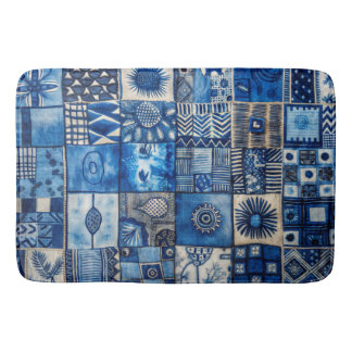 Tapis De Bain Patchwork bleu