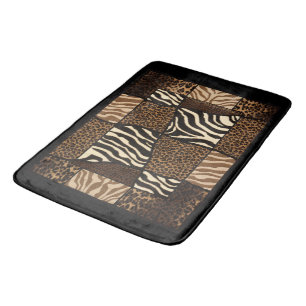 Tapis De Bain Patchwork Motif animal africain