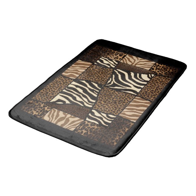 Tapis De Bain Patchwork Motif animal africain (Angle)