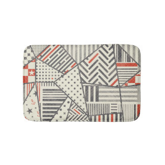 Tapis De Bain Patchwork rétro : Conception géométrique Abstraite