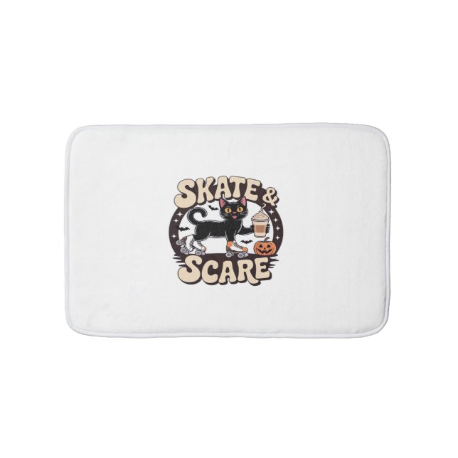 Tapis De Bain Patinage et patinage - Belle Roulette de Chat Noir (Devant)