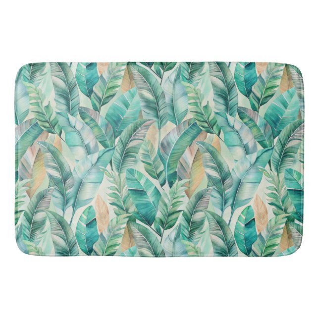 Tapis De Bain Pattern Boho Bananas Leaves (Devant)