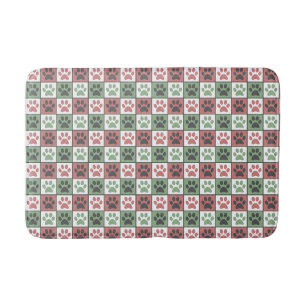 Tapis De Bain Patters de Red and Green