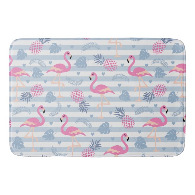 Tapis De Bain Patters de Whimsical Flamingo et Pineapple (Devant)