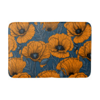 Pavot orange sur bleu foncé