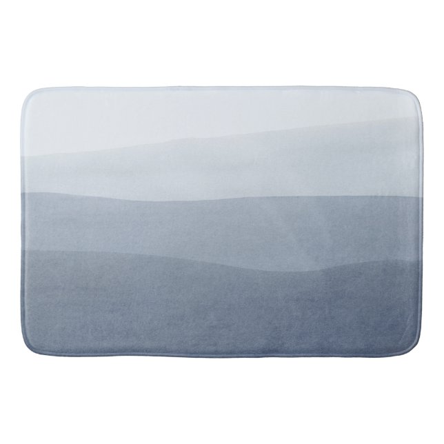 Tapis De Bain Paysage Abstrait bleu-gris paisible (Devant)