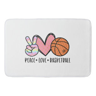 Tapis De Bain Peace Love Basketball Coeur pour les Ados entre