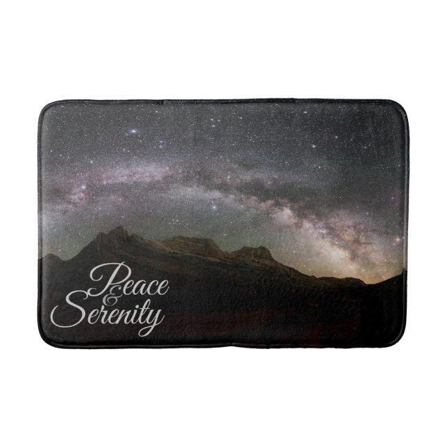 Tapis De Bain Peace & Serenity Mountain Night Sky (Devant)