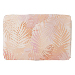 Tapis De Bain Peach Fuzz Minimaliste Feuilles tropicaux modernes