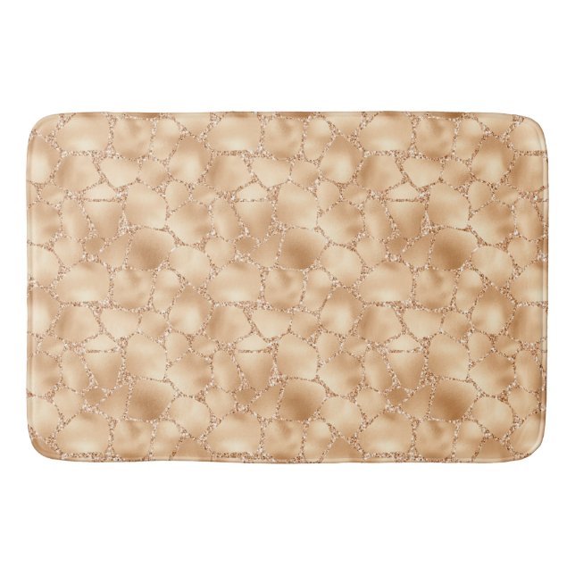 Tapis De Bain Peach Gold Parties scintillant Glam Sparkle Giraff (Devant)