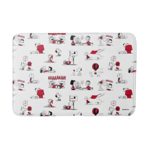 Tapis De Bain PEANUTS   Motif rouge et noir