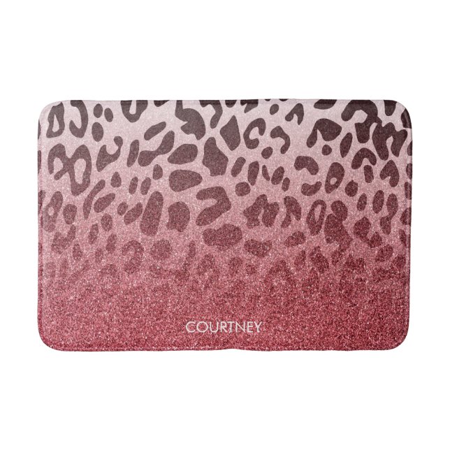 Tapis De Bain Peau léopard de Parties scintillant rose (Devant)