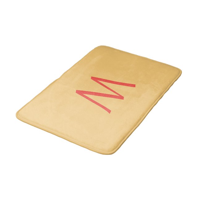 Tapis De Bain Pêche Monogramme Jaune (Angle)