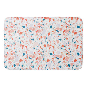 Tapis De Bain Peignoir à motifs Terrazzo rose et bleu