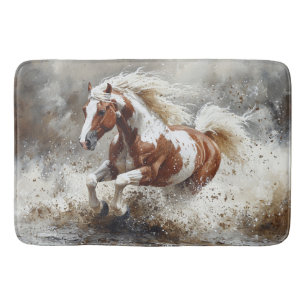 Tapis De Bain Peindre Un Cheval Qui Traverse L'Eau