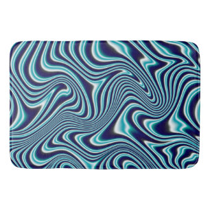 Tapis De Bain Peinture à marbrage fluides bleu