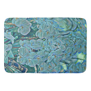 Tapis De Bain Peinture bleu violet de fleurs d'orchidées mignonn