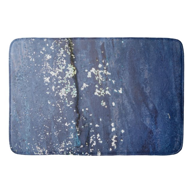 Tapis De Bain Peinture bleue patinée Abstraite (Devant)
