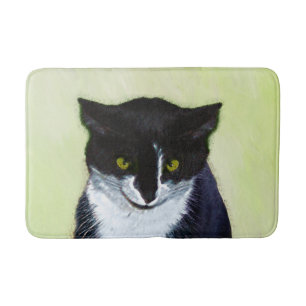 Tapis De Bain Peinture de chat Tuxedo - Cute Original Cat Art