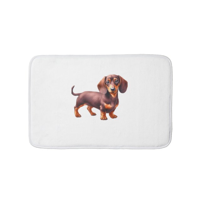 Tapis De Bain Peinture de Dachshund - Peinture d'aquarelle de ch (Devant)