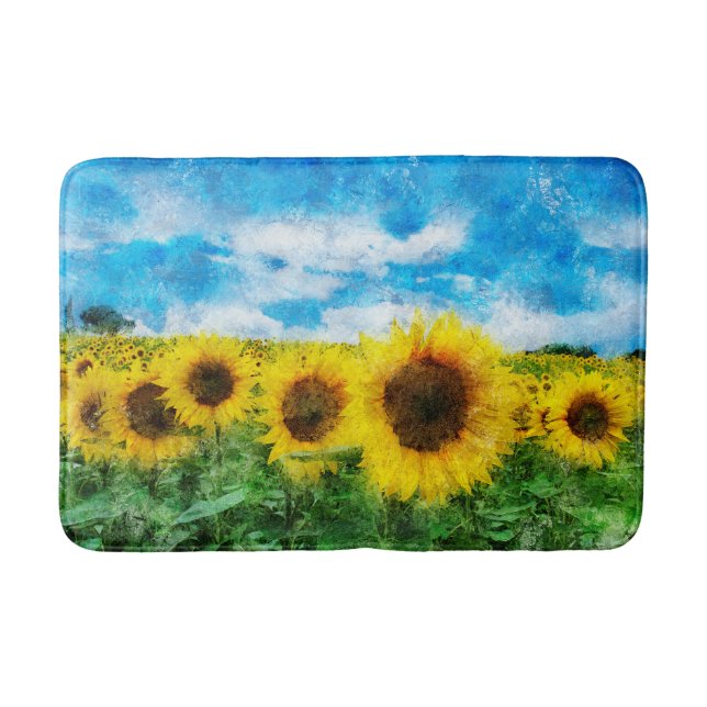 Tapis De Bain Peinture de tournesols (Devant)
