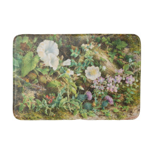 Tapis De Bain Peinture florale de fleurs de pétunias vintage jol