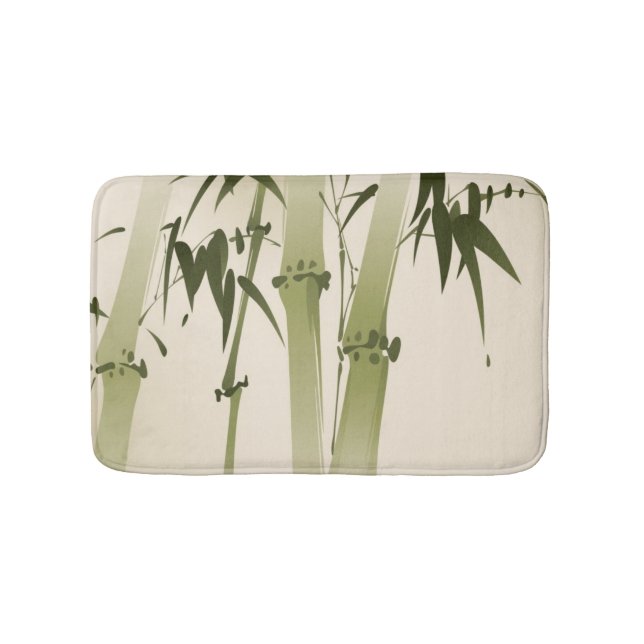 Tapis De Bain Peinture orientale de style, branches 2 de bambou (Devant)